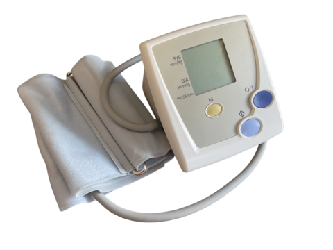 Digital Blood Pressure Monitor Isolated on Transparent Background for Health Monitoring