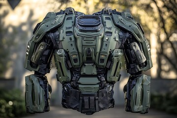 Tactical robotic torso module with detachable armor panels and magnetic docking points