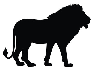 Vector silhouette of a lion, vector of an isolated lion