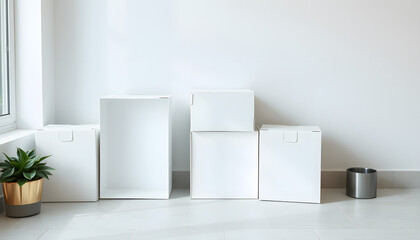 white empty take away boxes, Dreamy. White tone
