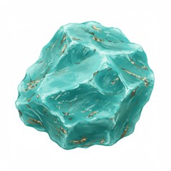 Obraz premium Teal Turquoise Stone Rock Mineral Gem Digital Painting
