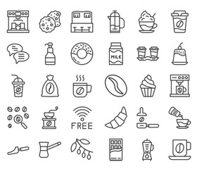 Coffee time icons a delightful array