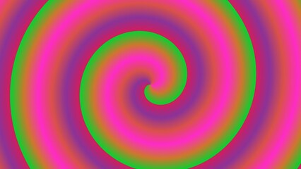 Vibrant concentric spiral in pink, purple, and green hues