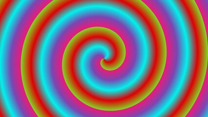 Vibrant, hypnotic spiral with multicolored concentric circles creating a mesmerizing, swirling effect
