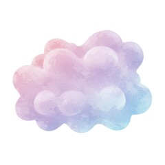 Pastel Pink Blue Purple Watercolor Cloud Illustration