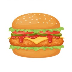 Juicy Cheeseburger with Lettuce and Tomato