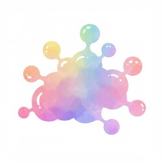 Abstract Pastel Watercolor Molecule Illustration