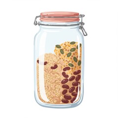 Glass Jar of Grains, Beans and Quinoa
