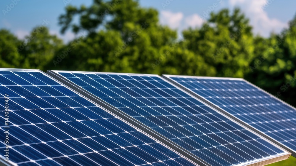 Poster energy solar tracking concept, solar panel systems in community project utilizing efficient tracking