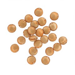 Brown Lentils Scattered on White Background