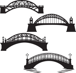 Harbour Bridge silhouette vector
