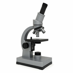 Microscope 3D icon isolated on white background symbolizing scientific research and healthcare  