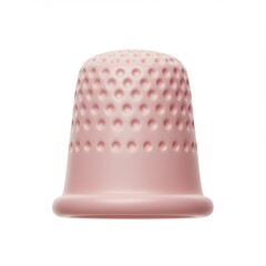 Pink Textured Thimble on White Background