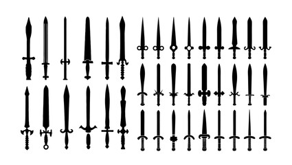 Ultimate Collection of Sword Silhouettes &ndash; Perfect for Historical, Fantasy, and Medieval-Themed Designs