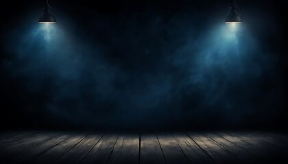 Dark deep blue smoke and light textured background