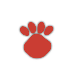 赤の動物足跡　ぼかし入り　グラフィック素材 