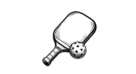 Obraz premium Pickleball Sketch: Ready to Serve AI Generated