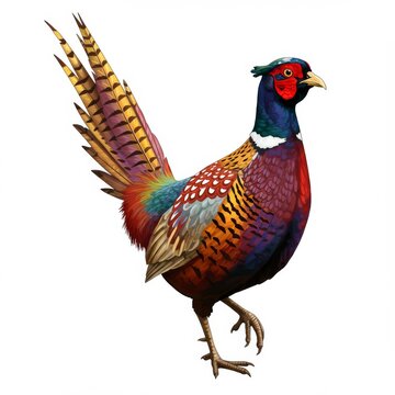 Vibrant Male Ring-Necked Pheasant with Colorful Plumage