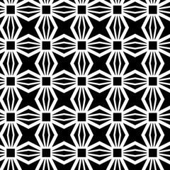 Art Deco Geometric vector pattern with triangular elements. Vector Seamless abstract ornament for wallpapers and backgrounds. Black and white colors