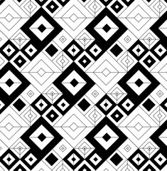 Rhombus Black and white chevron Geometry seamless pattern. Vector graphic line illustration. Black and white abstract vintage 1920. for package, vacation design, fabric and textile