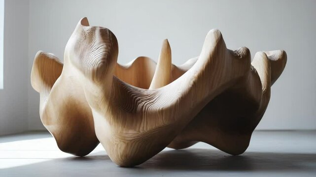 Mystical Wooden Sculpture on Table