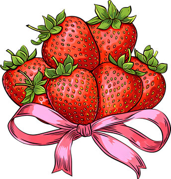 recommend clip art: Strawberries and cute pink ribbon