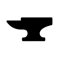 Silhouette of a Traditional Anvil , vector icon on isolated background