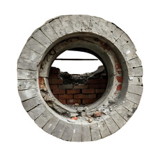 Obraz premium old brick wall isolated on transparent background