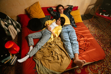 Couple Sharing an Intimate and Tender Moment Together