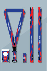 Lanyard blue template for events and company id card design EPS 10