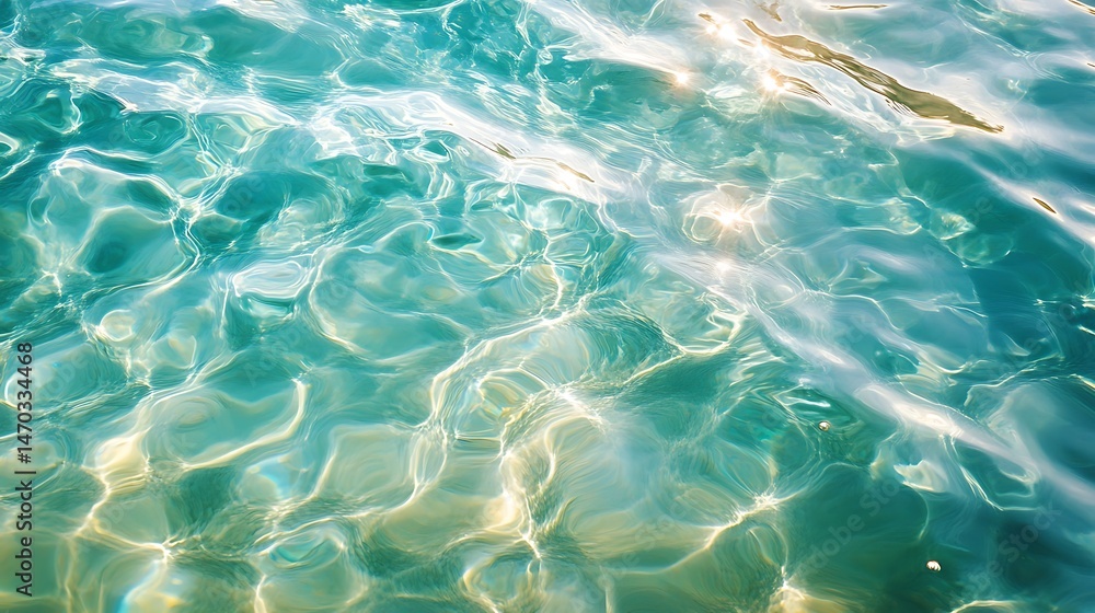 Aufkleber gentle ripple patterns in aqua and mint hues creating a flowing and relaxing summer background