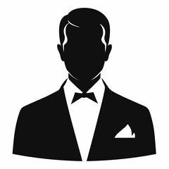 Businessman in suit vector on white background.