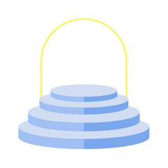 Blue Product Podium Stage Vector Illustration