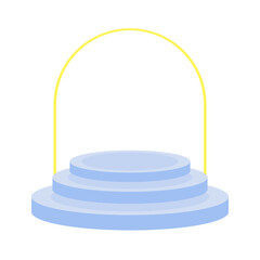 Blue Product Podium Stage Vector Illustration