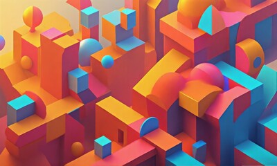 geometric illustration background 3d