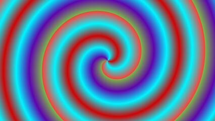 Hypnotic swirling spiral in vibrant colors