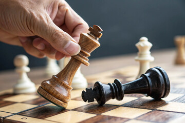 Mastering the Game A Close-Up of a Checkmate in Chess
