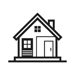 house icon isolated line art vector silhouette