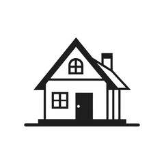house icon isolated line art vector silhouette