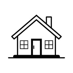 house icon isolated line art vector silhouette