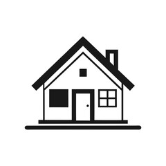 house icon isolated line art vector silhouette