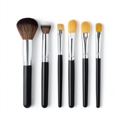 Makeup brushes set isolated on white background