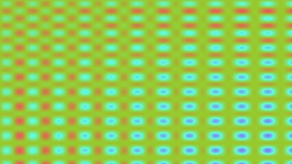 Fototapeta premium Abstract artwork featuring a grid of blurred, multicolored squares in vibrant hues of green, blue, and coral