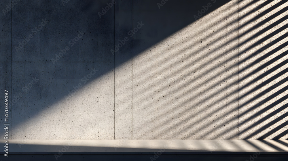 Poster abstract concrete wall with light and shadow patterns