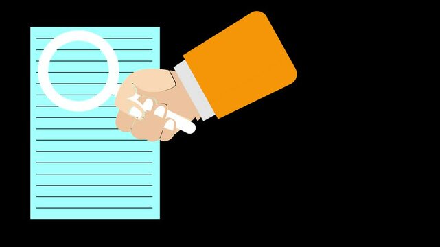 Hand Holding Magnifying Glass to Examine Document with Focused and Detailed View.