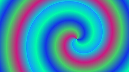Hypnotic swirling vortex of vibrant blue, green, and pink hues