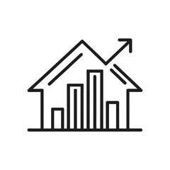 business graph icon line art vector silhouette