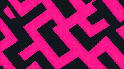 Abstract Pink and Black Geometric Pattern