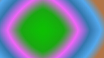 Abstract vibrant green diamond shape within multicolored concentric curves