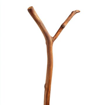 Wooden forked branch isolated on white background